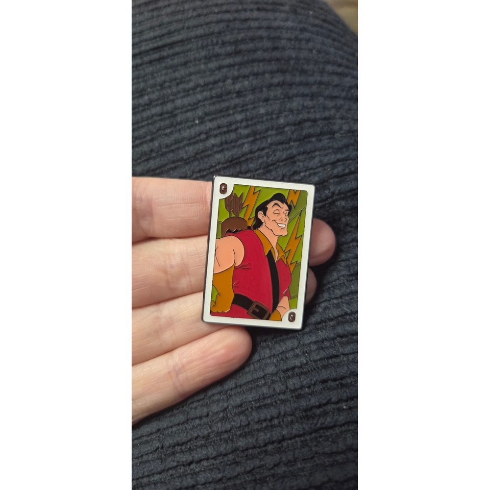 Disney Gaston Playing Card Enamel Pin Beauty and the Beast Villain Collectible